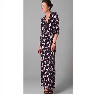 DvF Silk Abigail Maxi Wrap dress